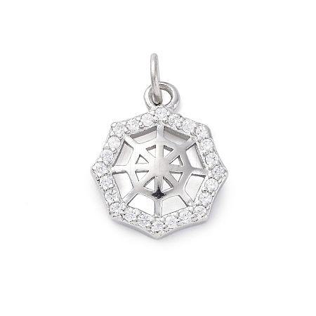 925 Sterling Silver Micro Pave Clear Cubic Zirconia Charms STER-S010-03D-P-1