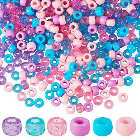 1200Pcs 2 Style 3 Colors Opaque & Transparent Acrylic European Beads OACR-SZ0001-27-1