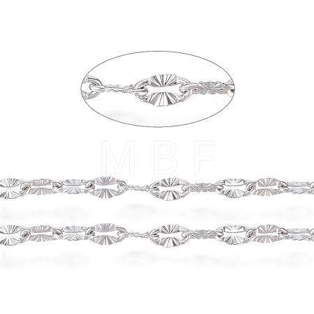 Non-Tarnish 304 Stainless Steel Textured Cable Chains CHS-D004-02P-1