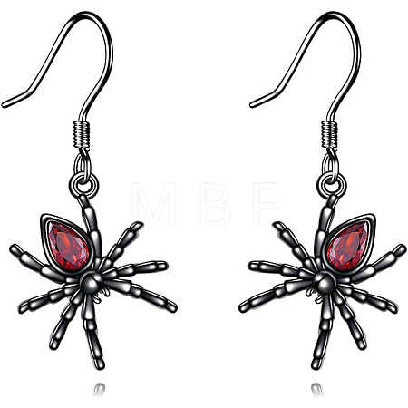 Spider Zinc Alloy Rhinestone Dangle Earrings FS-WGFA087-01-1