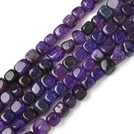 Natural Dragon Veins Agate(Dyed & Heated) Beads Strands G-G177-E19-03-1