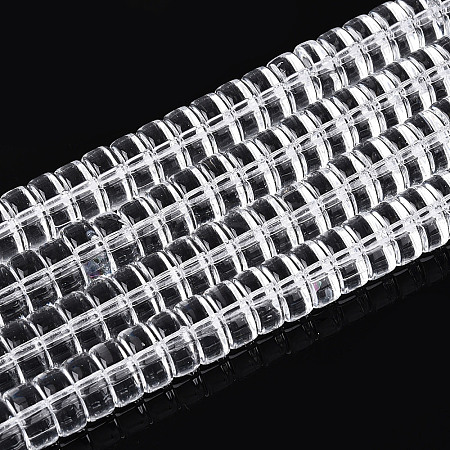 Transparent Glass Beads Strands GLAA-N028-4x8mm-01-1