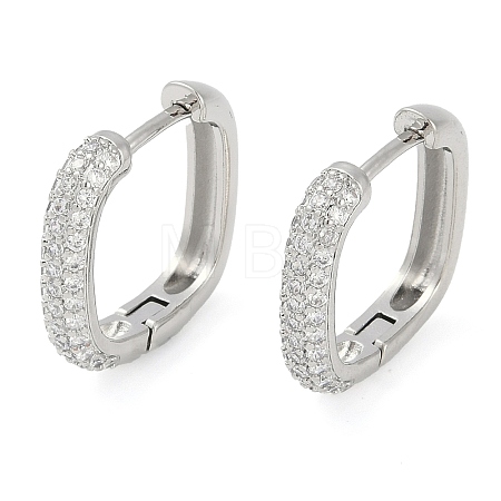 Rack Plating Square Brass Micro Pave Cubic Zirconia Hoop Earrings EJEW-Z059-13P-01-1