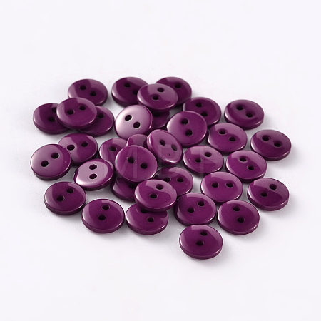 2-Hole Flat Round Resin Sewing Buttons for Costume Design BUTT-E119-34L-07-1
