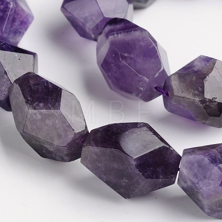 Nuggets Natural Amethyst Beads Strands G-D770-05-1
