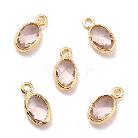 Eco-Friendly Brass with Glass Pendants KK-K268-01W-1