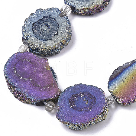 Electroplated Natural Quartz Beads Strands G-R461-04C-1