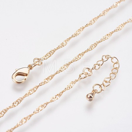 Long-Lasting Plated Brass Chain Necklaces NJEW-K112-11G-NF-1