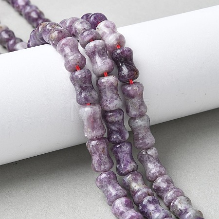 Natural Lepidolite/Purple Mica Stone Beads Strands G-M445-B02-01-1