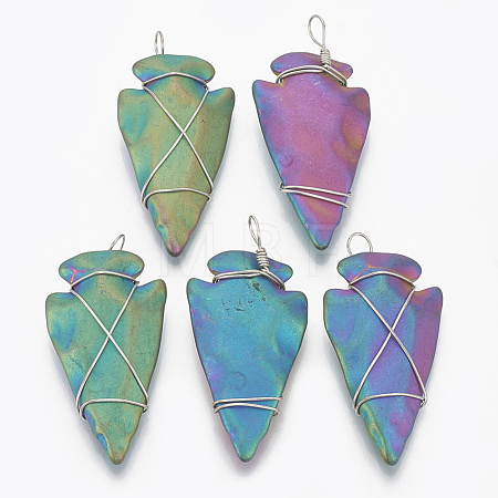 Electroplated Non-magnetic Synthetic Hematite Pendants G-T094-01B-1
