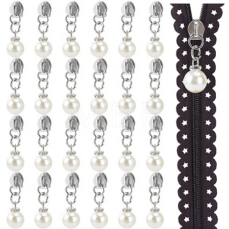 30Pcs Zinc Alloy with Round Resin Replacement Zipper Sliders FIND-CY0002-22P-1