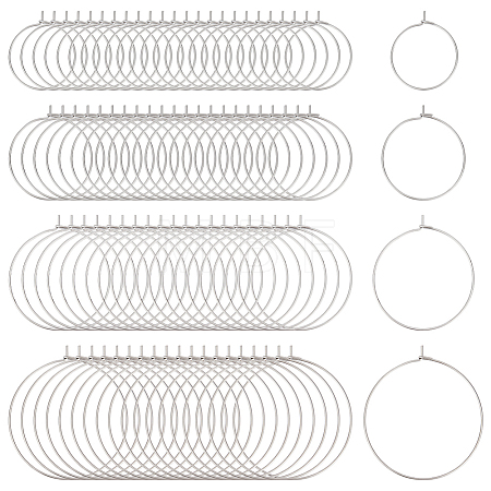 320Pcs 40 Styles 316 Surgical Stainless Steel Hoop Earring Findings STAS-ME0001-08-1