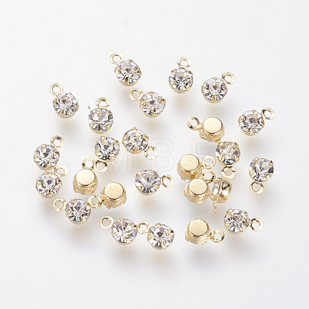 Brass Rhinestone Charms KK-S314-41G-1
