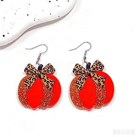 Printed Iron Acrylic Dangle Earrings WGE4757-02-1