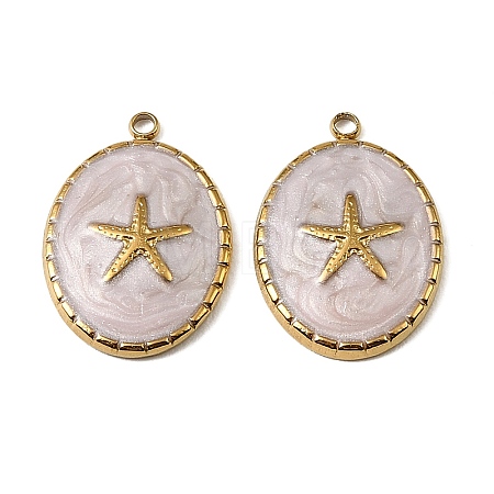304 Stainless Steel Enamel Pendants STAS-I371-02G-01-1