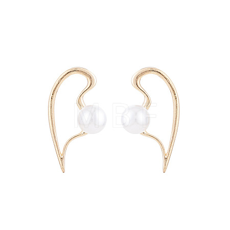 Zinc Alloy & Acrylic Pearl Stud Earrings WGAB762-03-1