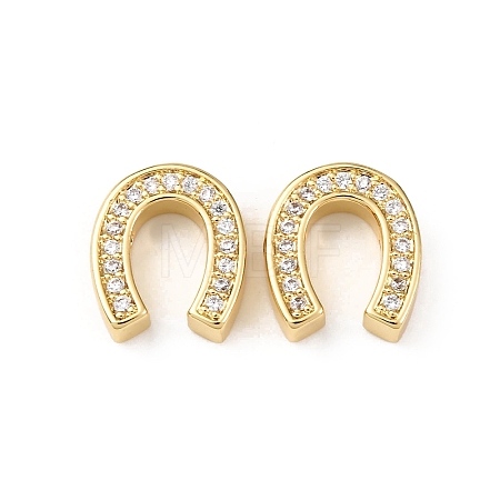 Brass Micro Pave Cubic Zirconia Beads KK-K408-12G-1