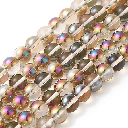 Transparent Electroplate Glass Beads Strands GLAA-T032-T4mm-C08-1