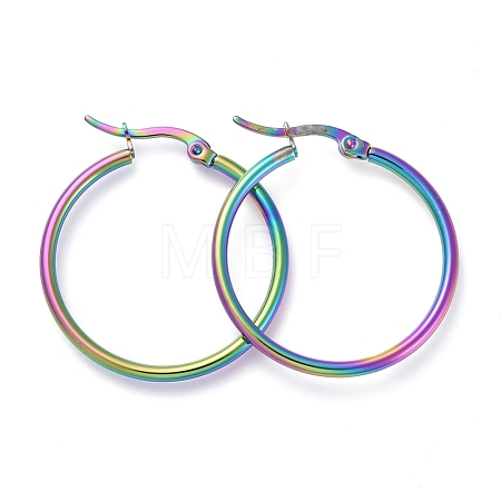 304 Stainless Steel Big Hoop Earrings EJEW-G260-02A-M-1