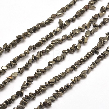 Natural Pyrite Nuggets Beads Strands G-I125-80-1