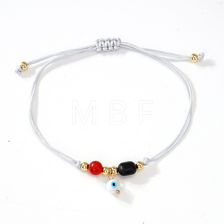 Bohemian Evil Eye Glass Charm Adjustable Bracelets PL4267-5-1