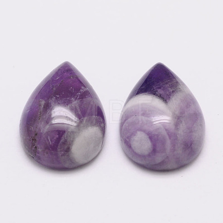 Teardrop Natural Amethyst Cabochons G-K026-03-1