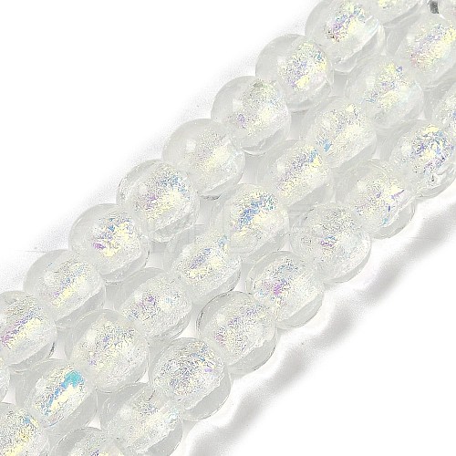 Handmade Foil Lampwork Beads Strands FOIL-K003-04K-1