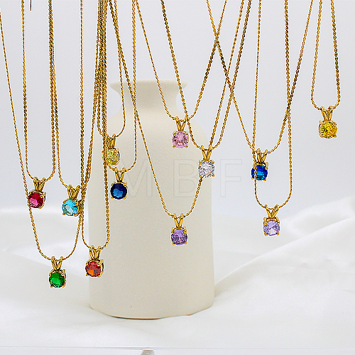 Real 18K Gold Plated Stainless Steel Pendant Necklaces CP2918-10-1