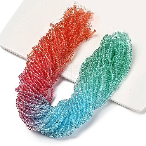 Transparent Painted Glass Beads Strands DGLA-A034-T2mm-A11-1