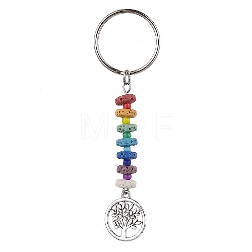 Tree of Life Tibetan Style Alloy Pendant Keychain KEYC-JKC00683-1