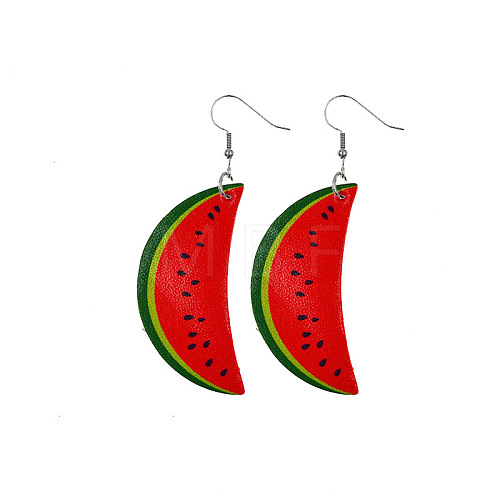 PU Leather Dangle Earrings PW-WGD51FB-13-1