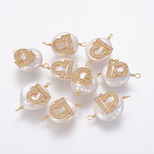 Natural Pearl Links connectors PEAR-F012-02G-E-1