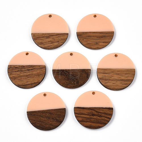 Resin & Walnut Wood Pendants RESI-S358-02B-07-1