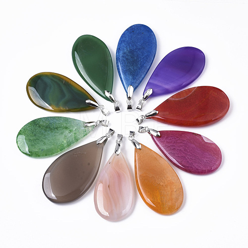 Natural Agate Big Pendants G-R467-09-1