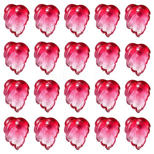 Autumn Theme Two-Tone Transparent Glass Charms GLAA-YW0001-53D-1