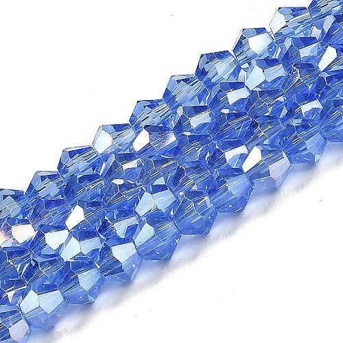 Transparent Electroplate Glass Beads Strands EGLA-A039-T2mm-B07-1