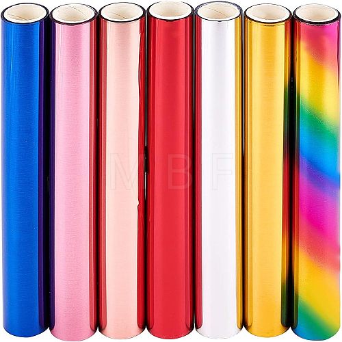 7Rolls 7 Colors PET Heat Transfer Sheets DIY-FH0004-14-1