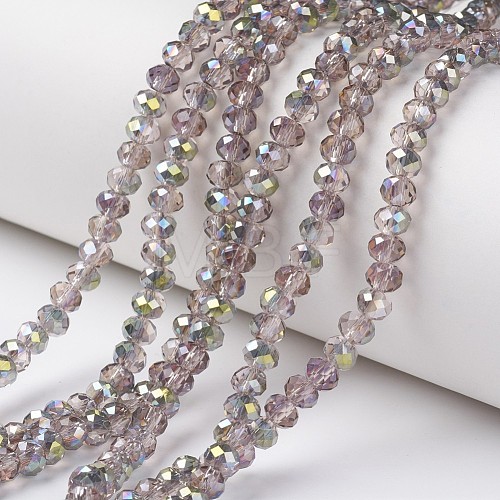 Electroplate Transparent Glass Beads Strands EGLA-A034-T4mm-S19-1