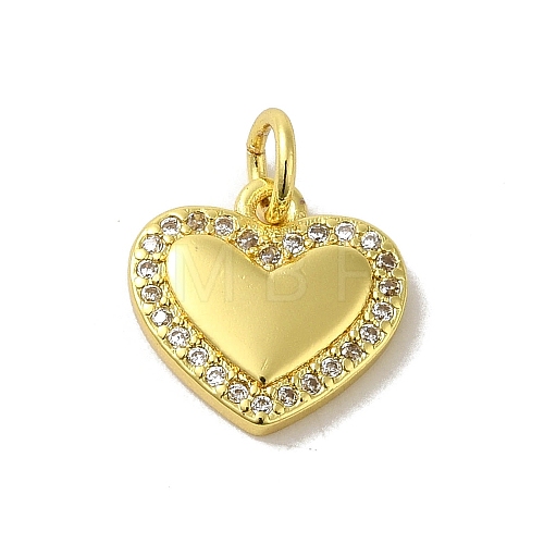 Real 18K Gold Plated Brass Pave Cubic Zirconia Pendants KK-M283-08G-01-1