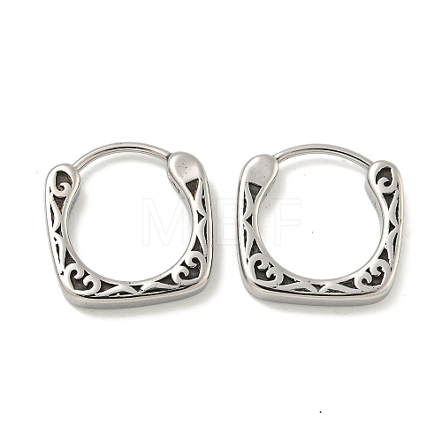 316 Surgical Stainless Steel Hoop Earrings EJEW-D096-10H-AS-1