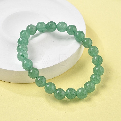 Natural Green Aventurine Round Bead Stretch Bracelets BJEW-L593-A07-1