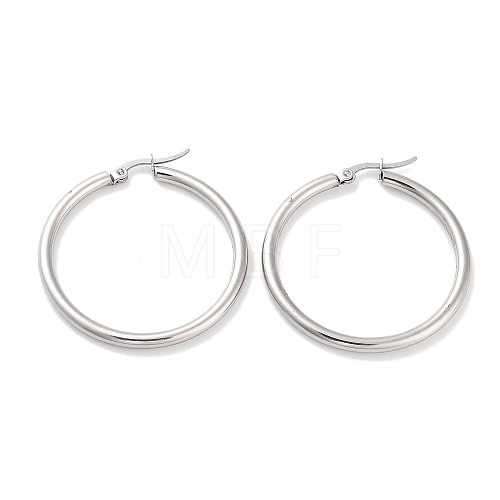 Non-Tarnish Ring 304 Stainless Steel Hoop Earrings for Women Men EJEW-B049-01E-P-1