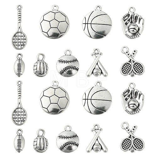 100Pcs 10 Styles Tibetan Style Zinc Alloy Pendants TIBEP-CJ0001-49-1