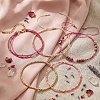 5Pcs Adjustable Nylon Round Gemstone Bead Braided Bracelet Sets NO9066-2-2