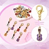 20Pcs 5 Colors Guitar Shape Alloy Enamel Pendant Decorations HJEW-YW00564-3