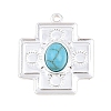 304 Stainless Steel with Synthetic Turquoise Pendants STAS-H253-01C-S-1