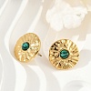 304 Stainless Steel Synthetic Malachite Stud Earrings EJEW-G423-09G-02-1