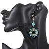 Flower Handmade Glass Seed Beads Dangle & Drop Earrings EJEW-MZ00679-03-2
