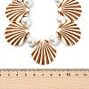 Ocean Baking Paint Pearlized Glass Pearl Round and Spray Painted Opaque Acrylic Shell Shaped Beaded Necklaces for Women NJEW-JN06272-4