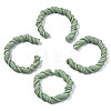 Polymer Clay Twist Rope Open Ring CLAY-N010-031-04-1
